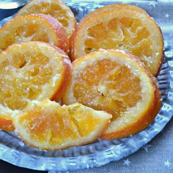 Receta de naranjas escarchadas -Fruta escarchada