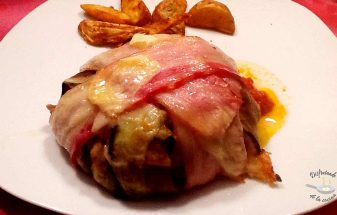 Receta de timbal de berenjena, carne picada y bacon