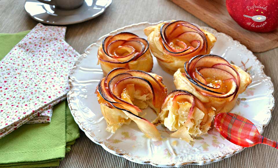 Receta de rosas de manzana y hojaldre