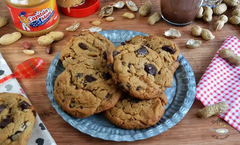 Receta de galletas de mantequilla de cacahuete y chocolate