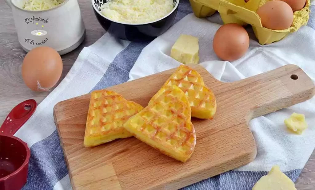 Receta de wafles de queso con 3 ingredientes